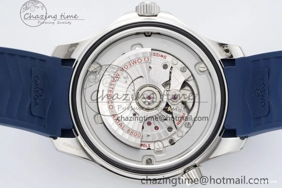 0417 Fashionable Seamaster Diver 300M ZF 1:1 Best Edition Blue Ceramic Blue Dial on Blue Rubber Strap A 7822